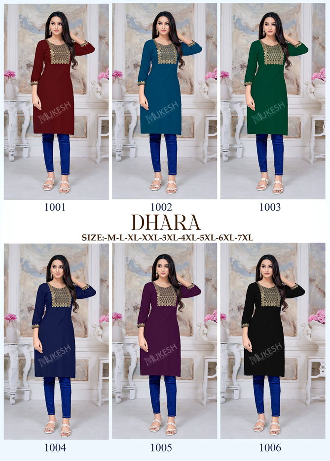 Dhara By Banwery Rayon Embroidery Kurtis Wholesale Market In Surat